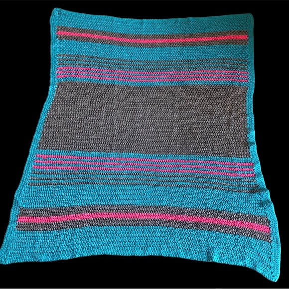 Handmade Multicolored Crochet Throw Baby Blanket - Picture 2 of 9